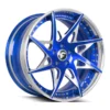 photo of blue 19 inch forgiato rims